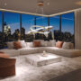 Illustration of a contemporary luxury penthouse living room inte
